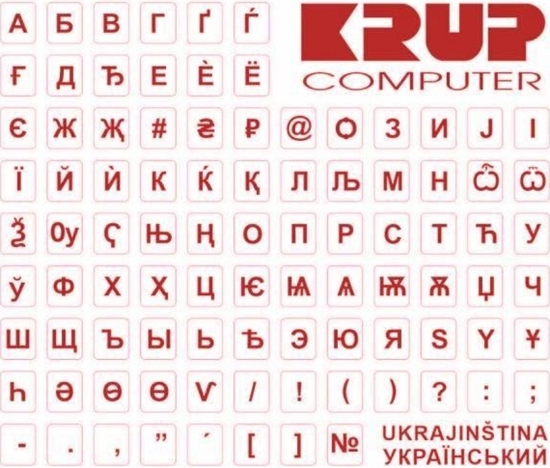 Изображение PremiumCord PremiumCord pelepka na klávesnici Ukrajinská, ervená