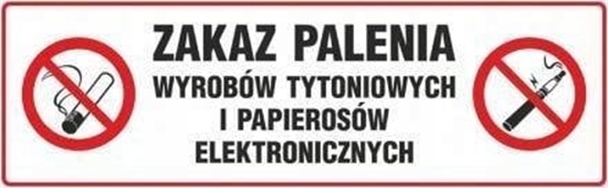 Picture of PROCERA Znak TDC, Zakaz palenia wyrobów tytoniowych i papierosów elektronicznych