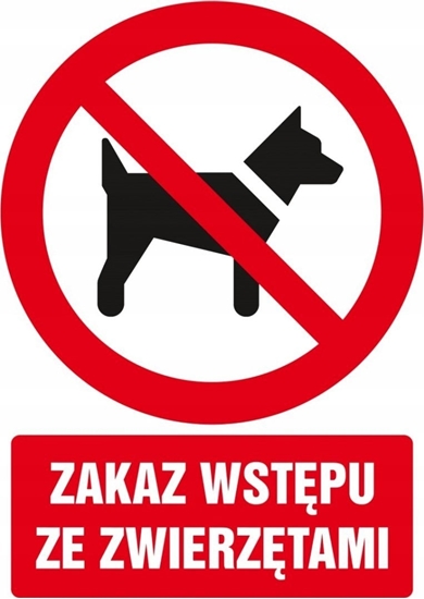 Picture of PROCERA Znak TDC, Zakaz wstpu ze zwierztami