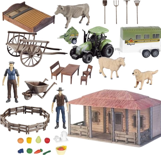 Изображение ProNice DUY ZESTAW FARMA ROLNIKA DOMEK GOSPODYNI TRAKTOR ZWIERZTA NARZDZIA akc