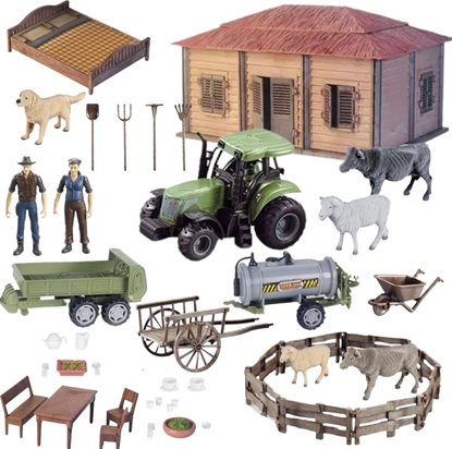 Attēls no ProNice ZESTAW FARMA DOMEK ROLNIKA TRAKTOR ZWIERZTA NARZDZIA ROLNICZE AKCESORIA