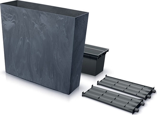 Изображение Prosperplast Doniczka URBI CASE TOWER BETON EFFECT - antracytowy