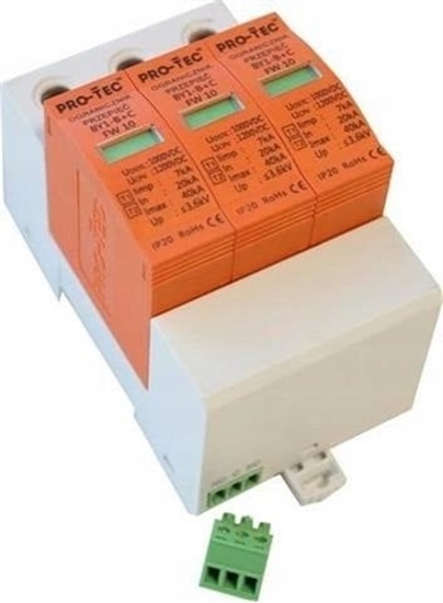 Picture of Protec Ogranicznik przepi PV T1+T2 (B+C) BY1-B+C/3 FW10 1000V DC 20/40kA Pro-Tec 3234030