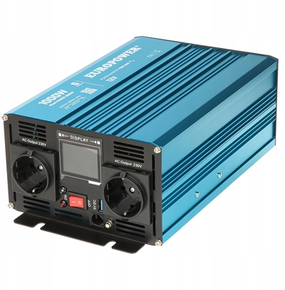 Attēls no Przetwornica Europower PRZETWORNICA NAPICIA INWERTER 12V DC / 230V AC 1000W / 2000W Czysta fala BLUETOOTH