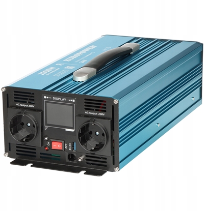 Attēls no UPS Europower PRZETWORNICA NAPICIA INWERTER 24V DC / 230V AC 2000W / 4000W CZYSTY SINUS BLUETOOTH