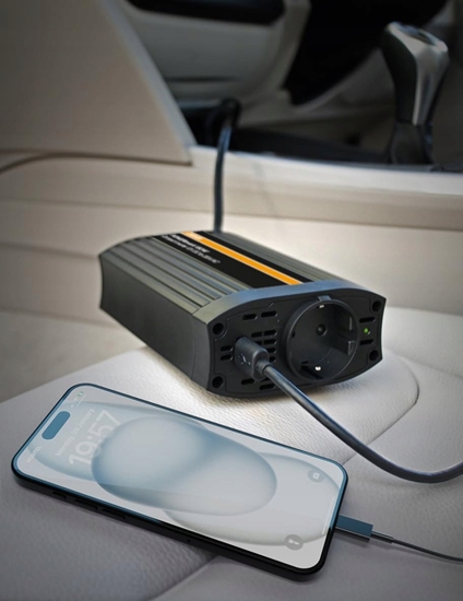 Picture of Przetwornica OEINVU150, moc uytkowa: 150 W, napicie wejciowe: 12 V, napicie wyjciowe: 230 V USB - 104x156x51 mm