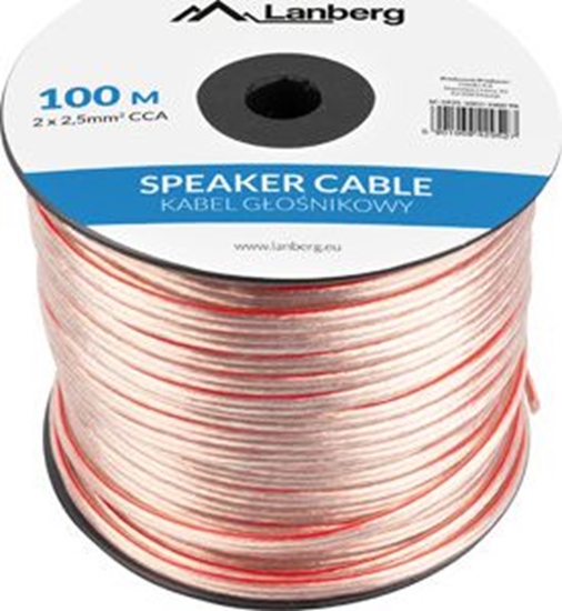 Изображение Przewód Lanberg gonikowy 2x2.5mm2 100m przezroczysty