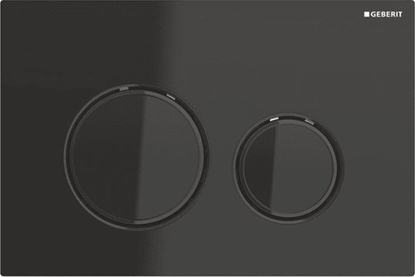 Изображение Przycisk spukujcy Geberit Przycisk uruchamiajcy Sigma21, przedni, szko czarne, piercienie: czarny chrom [1]