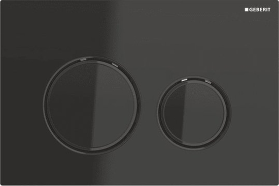 Изображение Przycisk spukujcy Geberit Przycisk uruchamiajcy Sigma21, przedni, szko czarne, piercienie: czarny chrom [1]