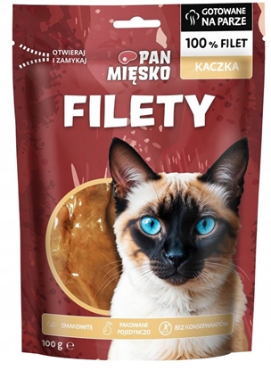 Picture of Przysmak dla kota Filety Kaczka (dorosy) 100g