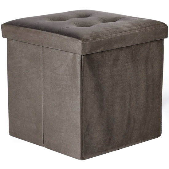 Picture of Pufa skadana L z guzikami - 38x38x38cm aksamit brz