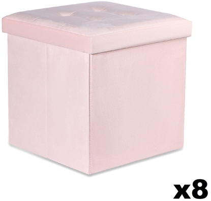 Picture of Pufa skadana L z guzikami - 38x38x38cm aksamit ró x 8