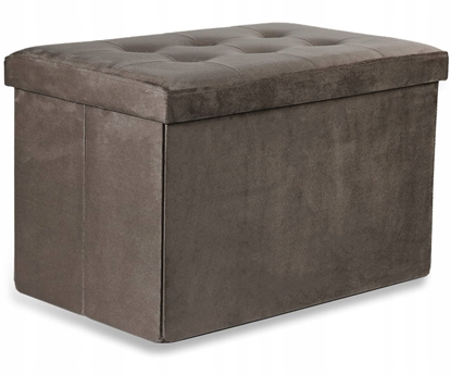 Picture of Leobert Pufa skadana XL z guzikami - 60x38x38cm aksamit brz