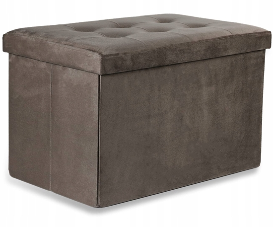 Picture of Leobert Pufa skadana XL z guzikami - 60x38x38cm aksamit brz