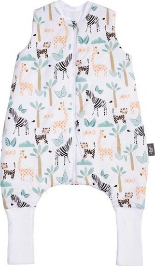 Picture of PULP BAMBOO piworek do spania dla dziecka ze skarpetkami 2 TOG- KOLOROWE SAFARI- od 2l do 4l