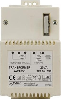 Attēls no Pulsar Transformator PULSAR AWT050 TRP 20VA/16V/18V