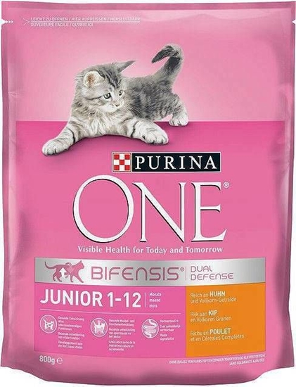 Picture of Purina Karma dla kotów junior bogata w kurczaka i pene ziarna 800g