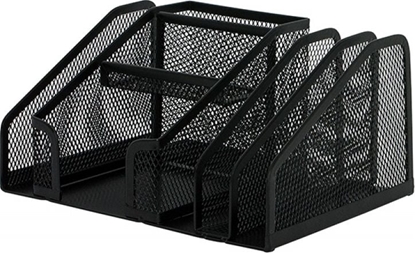 Attēls no Q-Connect PRZYBORNIK NA BIURKO 6 KOMÓR METALOWY CZARNY Q-CONNECT