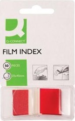 Attēls no Q-Connect Zakadki indeksujce Q-CONNECT, PP, 25,4x43,7mm, 50 kart., czerwone