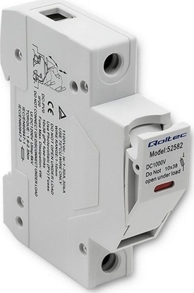 Изображение Qoltec Podstawa bezpiecznikowa z diod + bezpiecznik DC | 1P | 1000V | 30A | 10x38 | solar