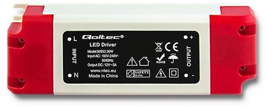 Изображение Qoltec Zasilacz LED Driver 36W 3A (50933)