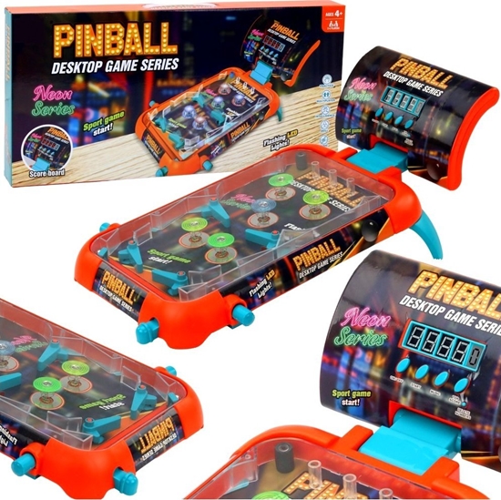 Изображение Qulki Gra zrcznociowa Flipper Pinball dla dzieci Stó do gry Pinbal Fliper LEDy