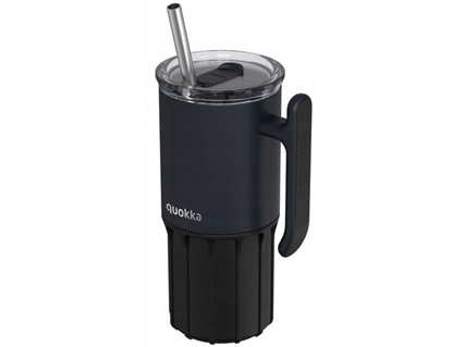 Attēls no Quokka Umi - Kubek termiczny ze stali nierdzewnej 720 ml ze somk i silikonow podstawk (Black)