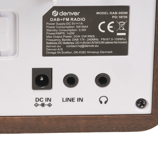 Picture of Radio Denver Radio DAB+/FM DAB-30DW dark wood