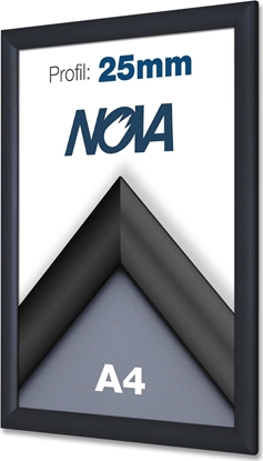 Picture of Ramka Twinco Snapramme TWIN LIGHT A4 t/væg - 25 mm, sort Sort 0,1x250x350mm (1stk)