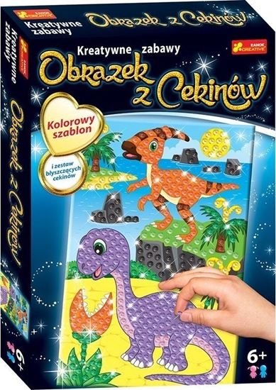 Picture of Ranok Dinozaur Parazaurolofi Diplodocus obrazek z cekinów