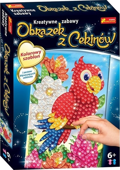 Picture of Ranok Kolorowa Papuga obrazek z cekinów Kreatywne Zabawy Ranok