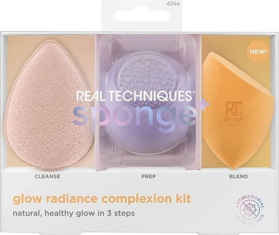 Изображение Real Techniques Gbka do Makijau Real Techniques Sponge + Glow Radiance Complexion (3 pcs)