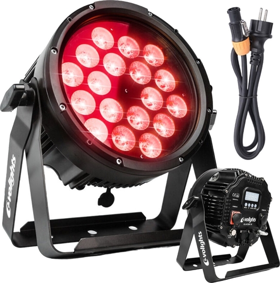 Изображение REFLEKTOR ZEWNTRZNY OWIETLENIE SCENICZNE LED RGBWA UV 18X12W IP65