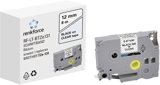 Picture of Renkforce Skriftbånd Båndfarve: Gennemsigtig Skriftfarve: Sort 12 mm 8 m