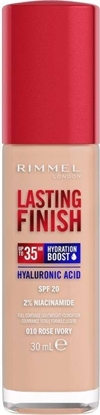 Picture of Rimmel  Lasting Finish 35H silnie nawilajcy i dugotrwale kryjcy podkad do twarzy z filtrem SPF20 010 Rose Ivory 30ml