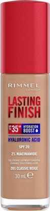 Picture of Rimmel  Lasting Finish 35H silnie nawilajcy i dugotrwale kryjcy podkad do twarzy z filtrem SPF20 201 Classic Beige 30ml
