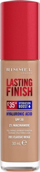 Picture of Rimmel  Lasting Finish 35H silnie nawilajcy i dugotrwale kryjcy podkad do twarzy z filtrem SPF20 201 Classic Beige 30ml