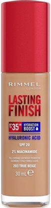Picture of Rimmel  Rimmel Lasting Finish 35H silnie nawilajcy i dugotrwale kryjcy podkad do twarzy z filtrem SPF20 203 True Beige 30ml