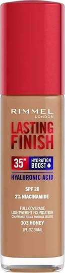 Picture of Rimmel  Rimmel Lasting Finish 35H silnie nawilajcy i dugotrwale kryjcy podkad do twarzy z filtrem SPF20 303 Honey 30ml