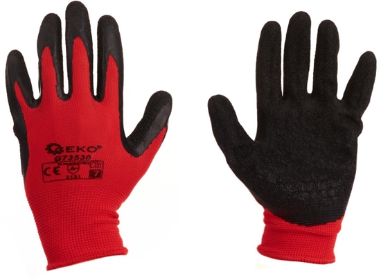 Picture of Rkawice ochronne GEKO r.7/latex czerwone/ (12/240)