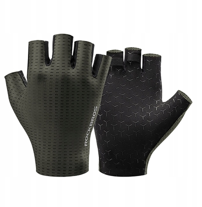 Изображение Rkawiczki rowerowe Rockbros oddychajce, krótkie palce, rozmiar: L - zielone
