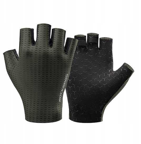 Изображение Rkawiczki rowerowe Rockbros oddychajce, krótkie palce, rozmiar: XL - zielone