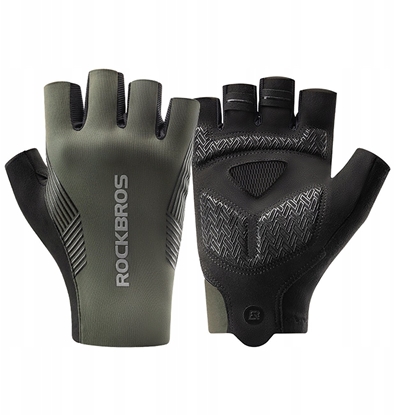 Изображение Rkawiczki rowerowe Rockbros wiosna/lato/jesie, krótkie palce, rozmiar: XL - zielone