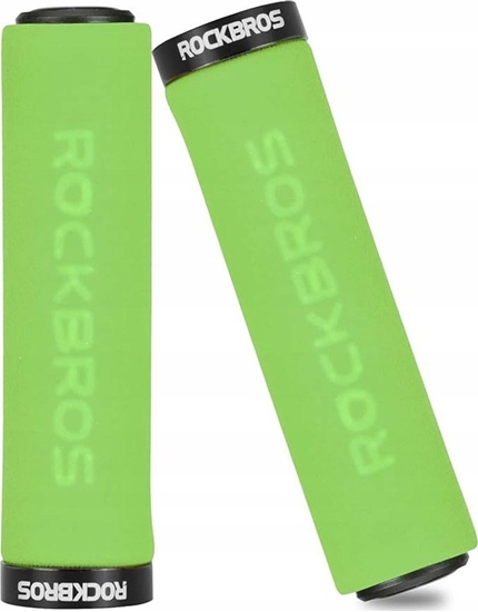 Picture of RockBros Chwyty rowerowe na kierownic gripy z gbki zielono-czarne ROCKBROS