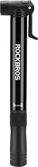 Picture of RockBros Rczna maa pompka rowerowa z uchytem do ramy roweru + wkrtak - czarna ROCKBROS