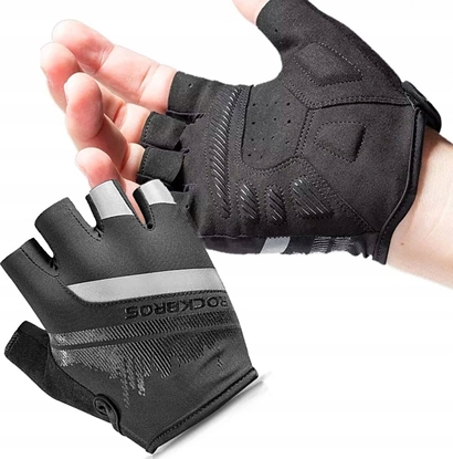 Изображение RockBros Rkawiczki rowerowe antypolizgowe bez palców M czarne ROCKBROS