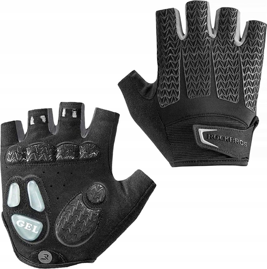 Изображение RockBros Rkawiczki rowerowe z wkadkami elowymi rozmiar XXL szare ROCKBROS