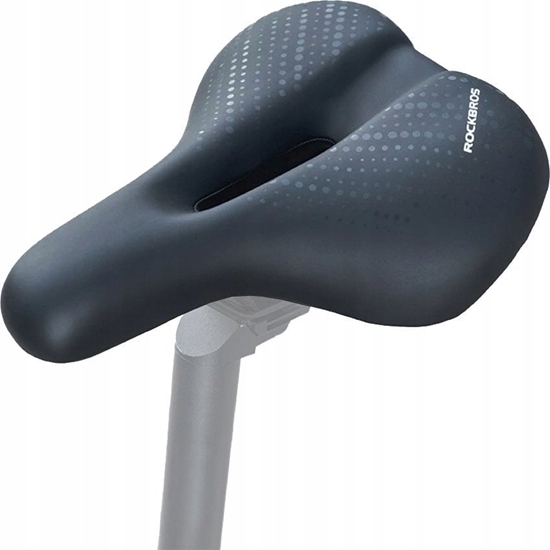 Picture of RockBros Siodeko rowerowe MTB z amortyzorami wodoodporne + lampka LED - czarne ROCKBROS