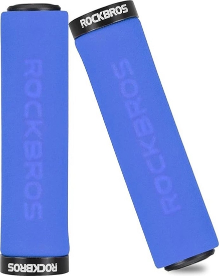 Picture of RockBros Uchwyty rowerowe Rockbros BT1001BLBK z gbki na kierownic - niebiesko-czarne
