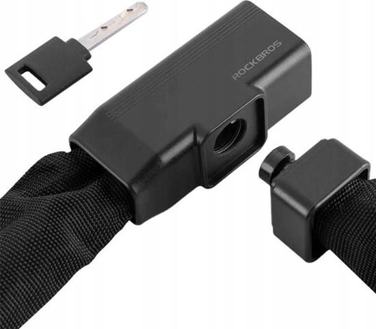 Изображение RockBros Zapicie rowerowe gruby acuch w osonie zamek na klucz 0.97 m - czarne ROCKBROS